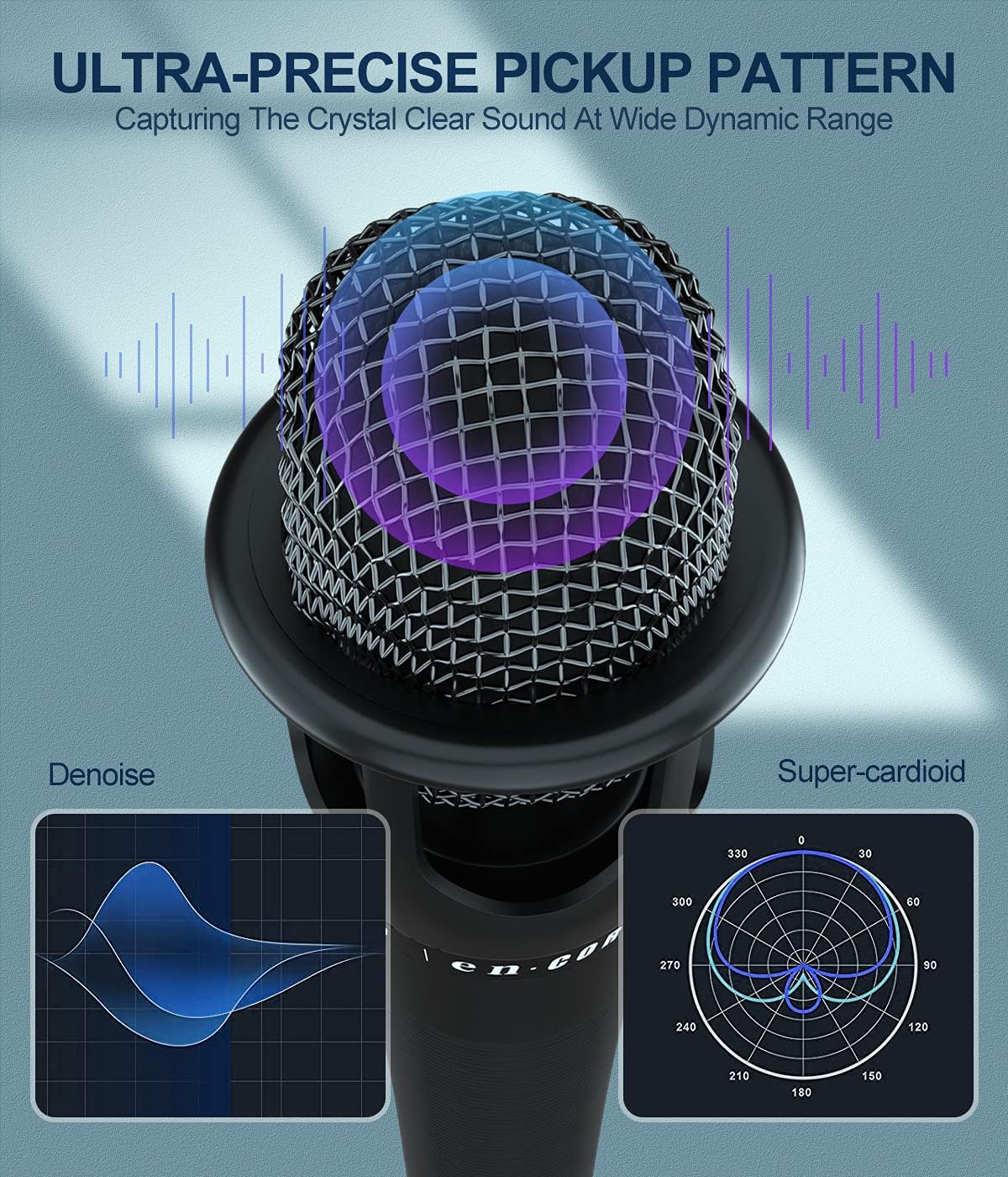 Studio Condenser Microphone USB Live Sound Card Audio Interface H40397