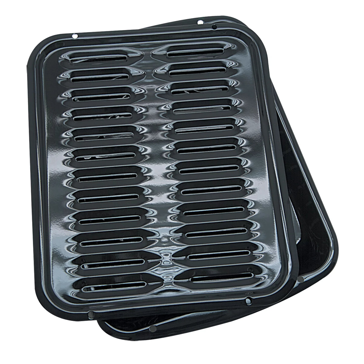 2 Piece Heavy Duty Black Porcelain Air Fry Bake and Broiler Pan Z15687