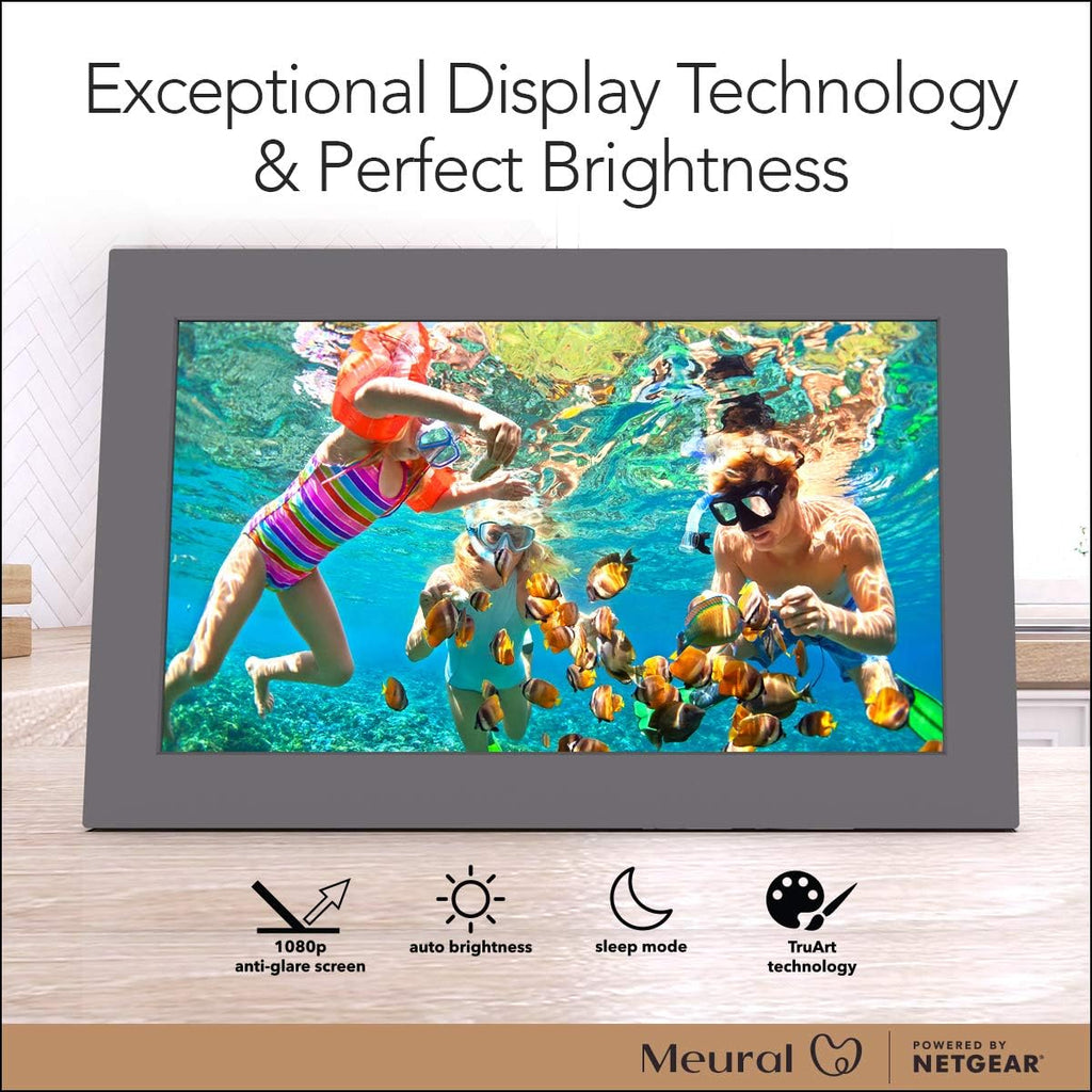 Digital Photo Frame with WiFi 13.5"x7.5" Built-in Stand and Wall Mount P715356