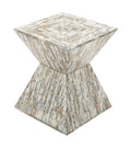 Wood Shell Inlay Accent Table E9017