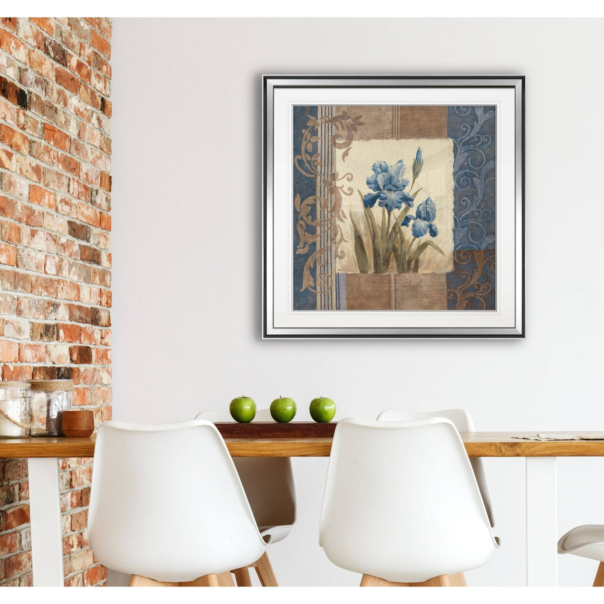 Blue Iris Scroll Framed Giclee Print 38x38 P691426