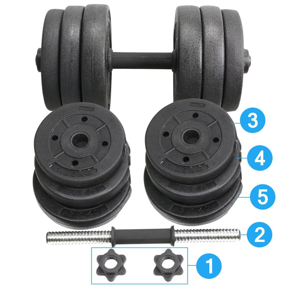Adjustable Dumbbell Free Weight Set, Black J618