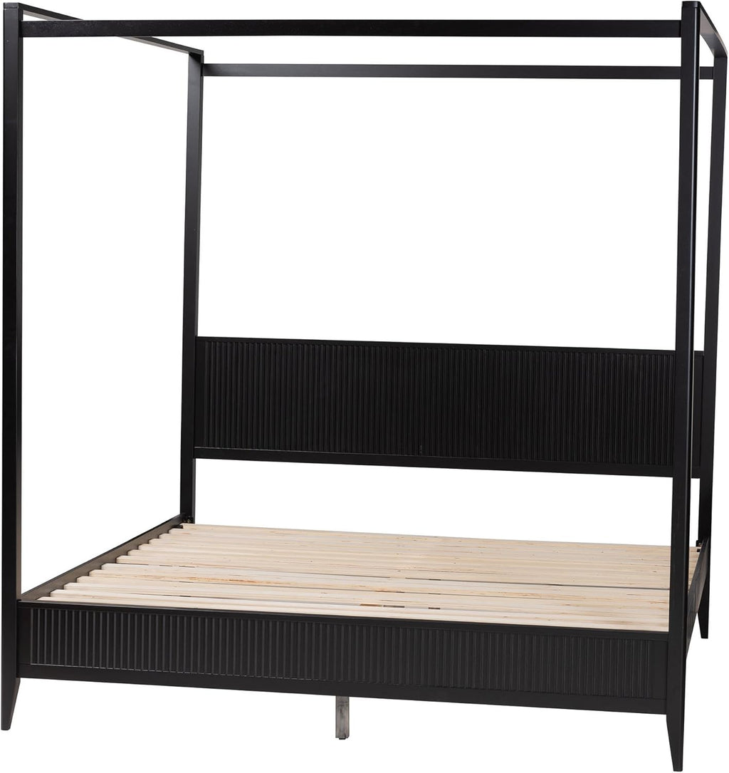 Black King Wood Canopy Bed T632