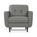 Pesto Green Genuine Leather Tufted Arm Chair U7153