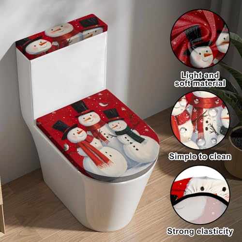 Christmas Toilet Lid Cover, Washable Toilet Seat Cover, Toilet Tank Protector C6142