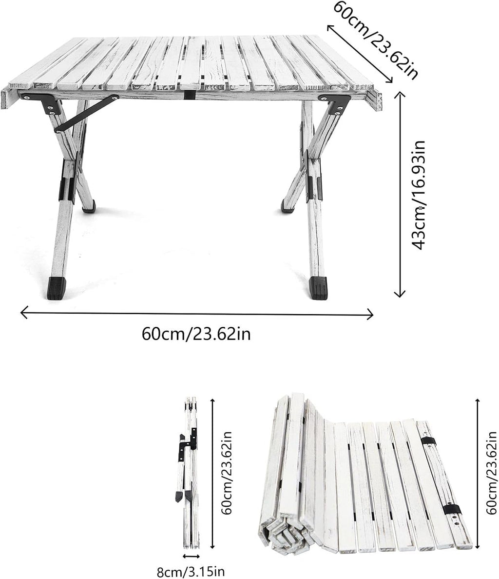 Wood Folding Portable Camping Table with Carrying Case C799