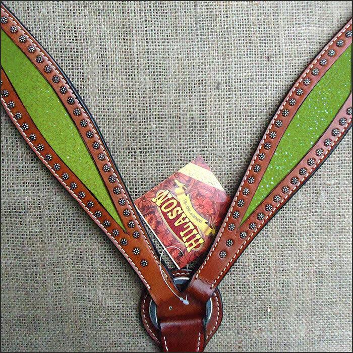 Mahogany Yellow Leather Horse Breast Collar C715