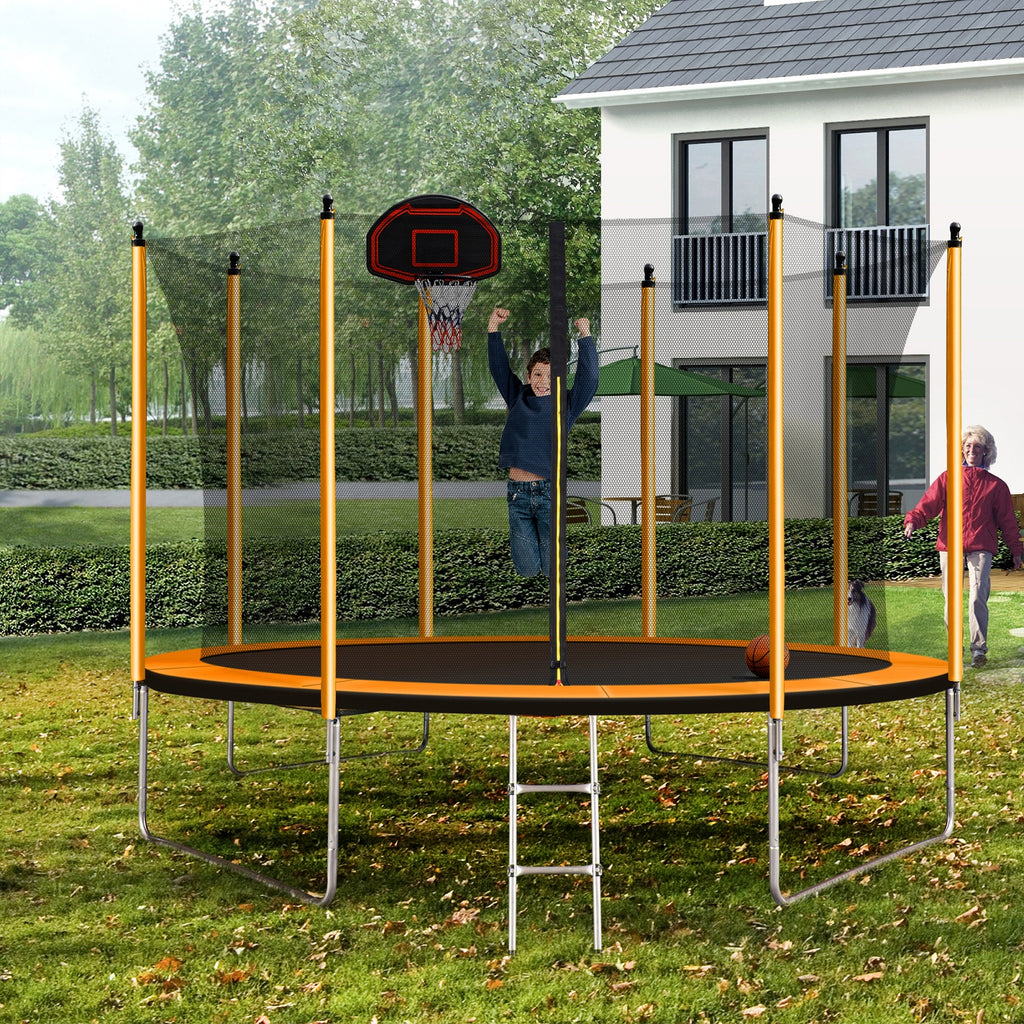 Trampoline 10ft with Basketball Hoop and Ladder Z726