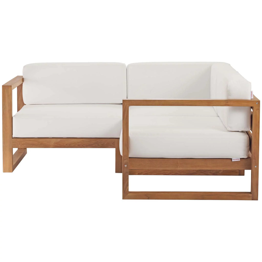 Teak Wood 3-Piece Sectional Sofa Set G429137