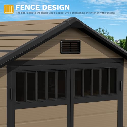 6x4.4 FT Resin Storage Shed with Lockable Door and Vents E724697