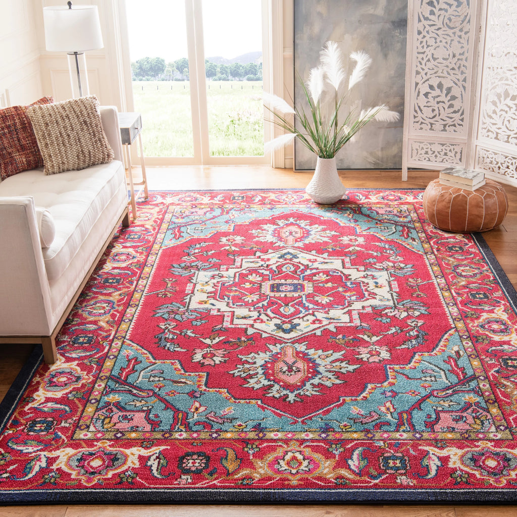 Red Turquoise 10' x 14' Area Rug Q48506