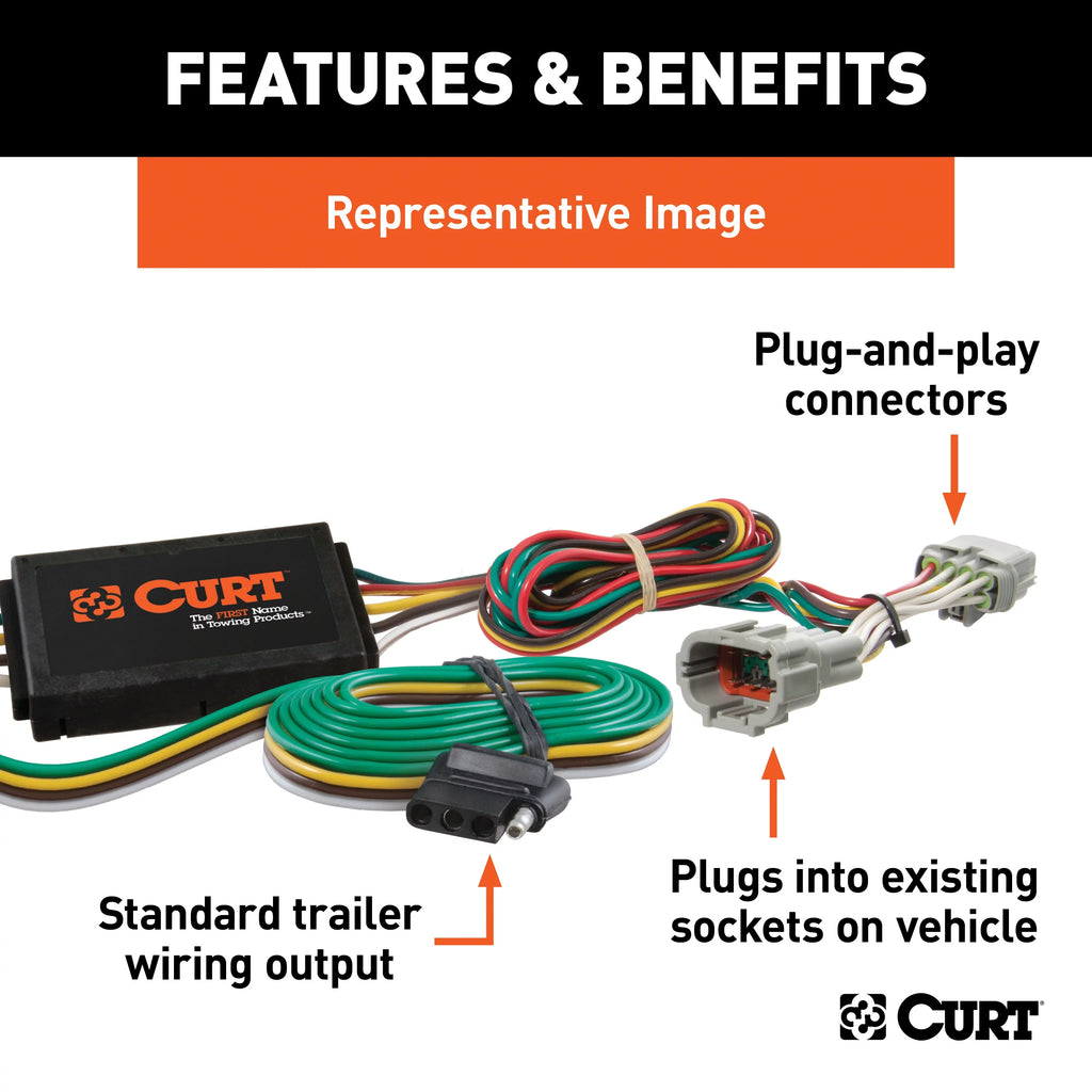 Vehicle-Side Custom 4-Pin Trailer Wiring Harness N8862