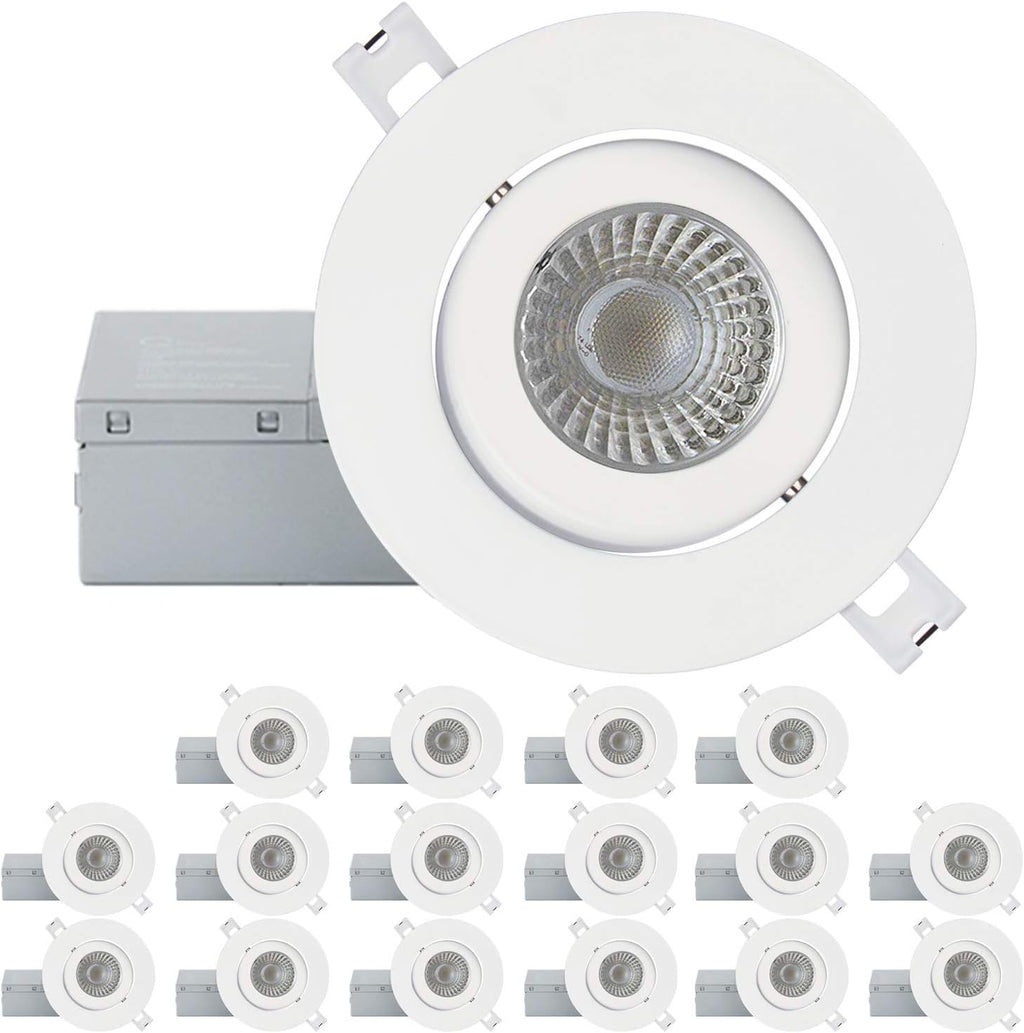 4 Inch 16 Pack Ultra-Thin Adjustable LED Recessed Lighting, 10 Watts, 750lm, Dimmable, 3000K Warm White Q87944