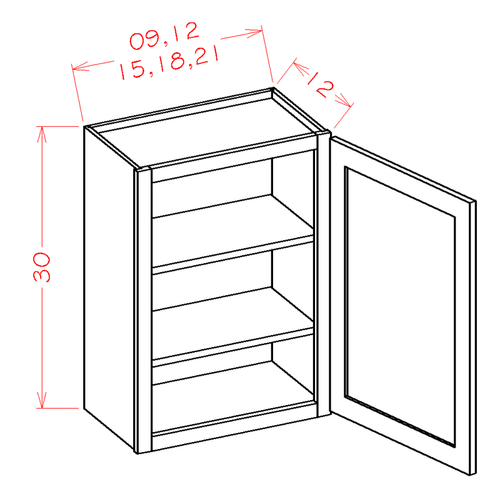 1 Door 2 Shelves Wall Cabinet High-Density Fiberboard F143268