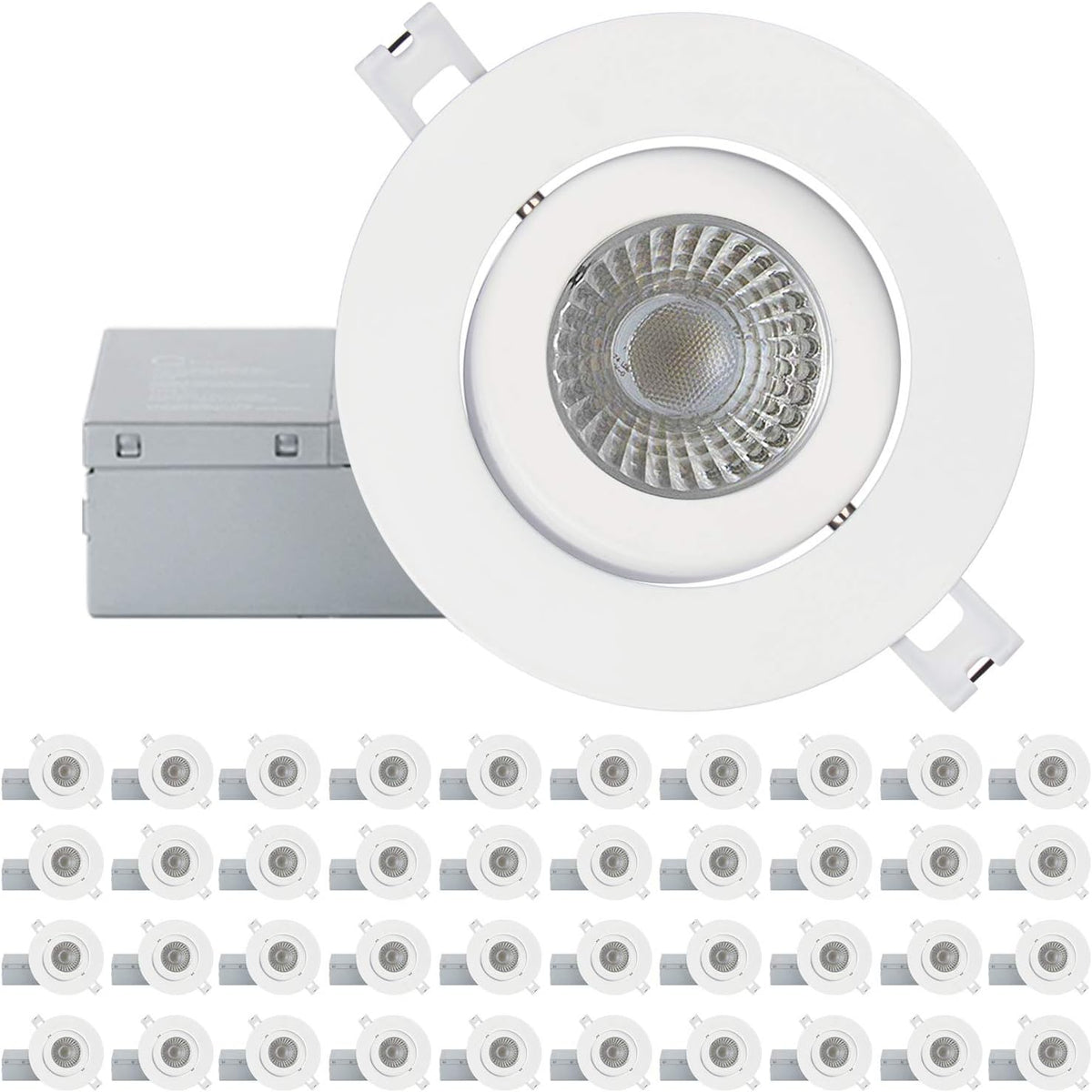 4 Inch 16 Pack Ultra-Thin Adjustable LED Recessed Lighting, 10 Watts, 750lm, Dimmable, 3000K Warm White Q87944