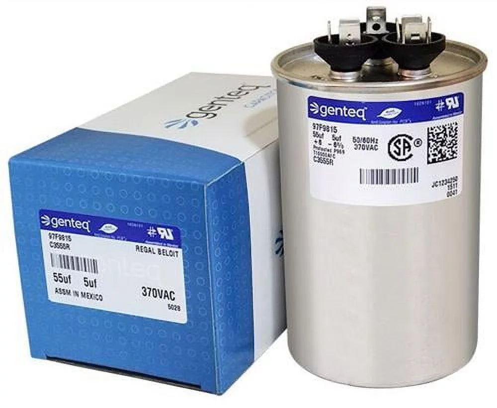 55/5 uF MFD 370 VAC Dual Round Replacement Capacitor A3844