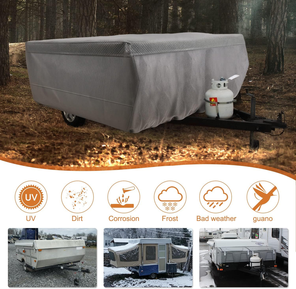 Folding Camper Cover RV Trailer 14'-16' T9966
