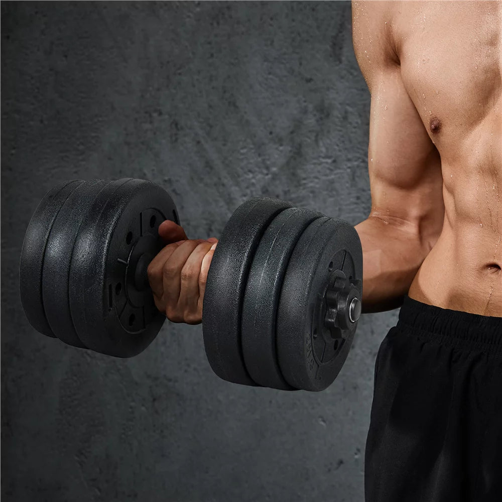Adjustable Dumbbell Free Weight Set, Black J618
