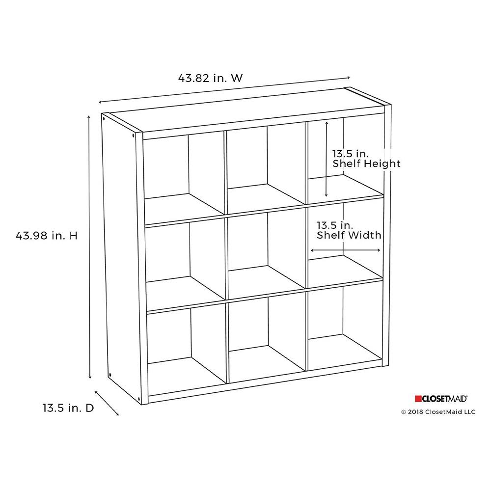 9-Cube Open Back Bookcase Storage Organizer, Graphite Gray U22850