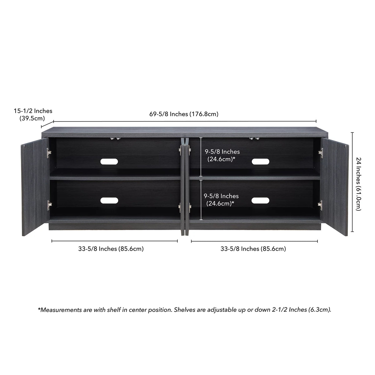 Black Grain Rectangular TV Stand U826