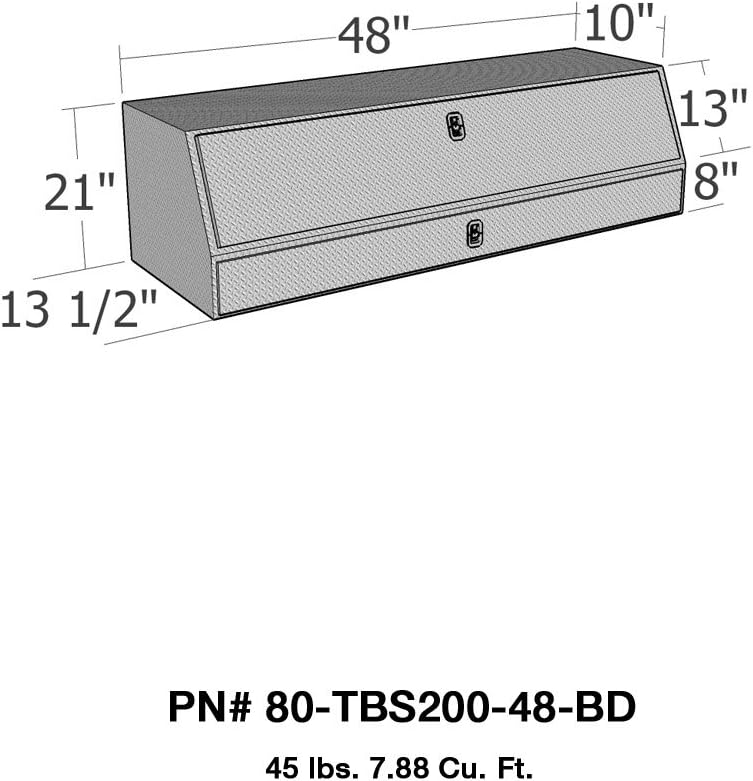 48" Contractor TopSider Tool Box with Doors & Drawers, Polished Aluminum Q76449