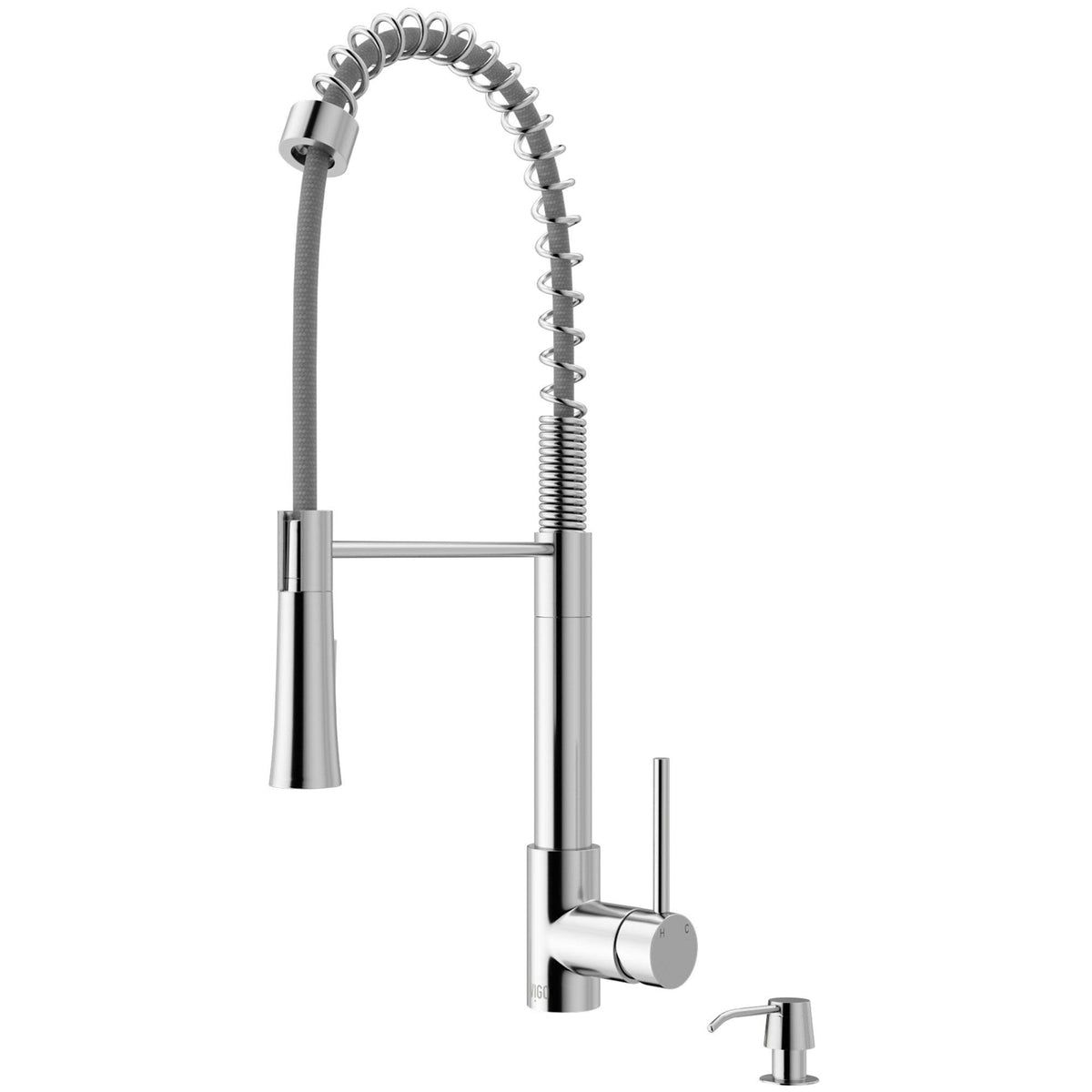 Chrome Pull-Down Spray Kitchen Faucet with Soap Dispenser F6312