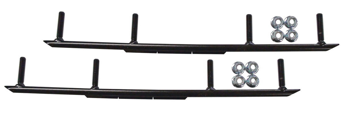 Blue XCS Snowmobile Skis with 10" Round Bars Complete Kit J750