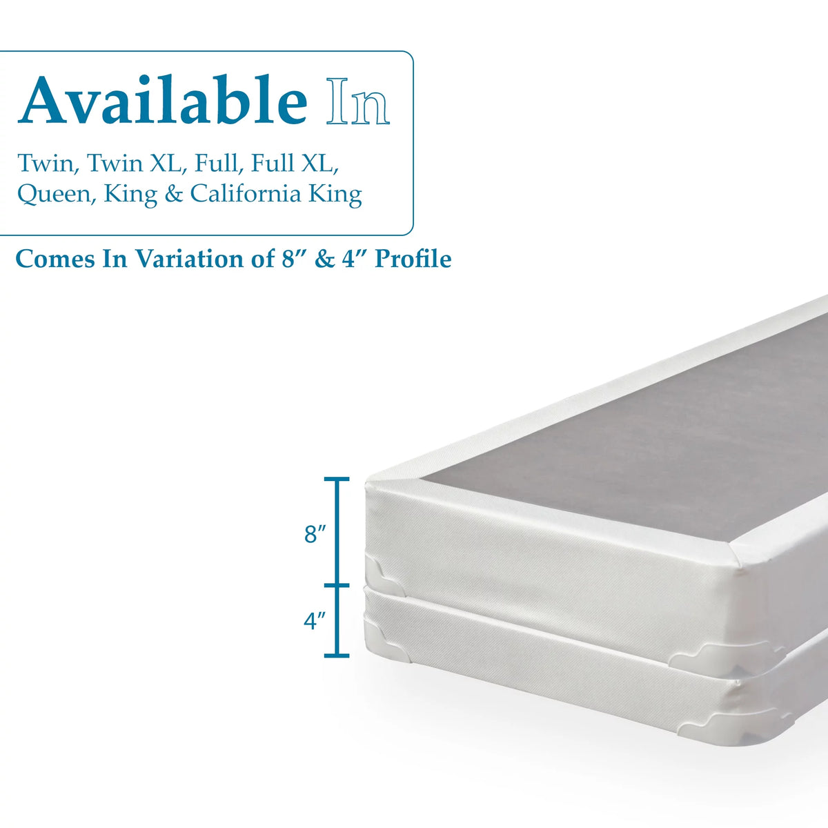 8" Split Wood Box Spring, Queen, White K796496