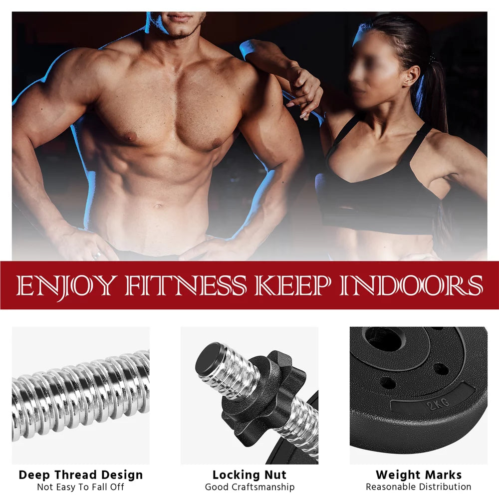 Adjustable Dumbbell Free Weight Set, Black J618