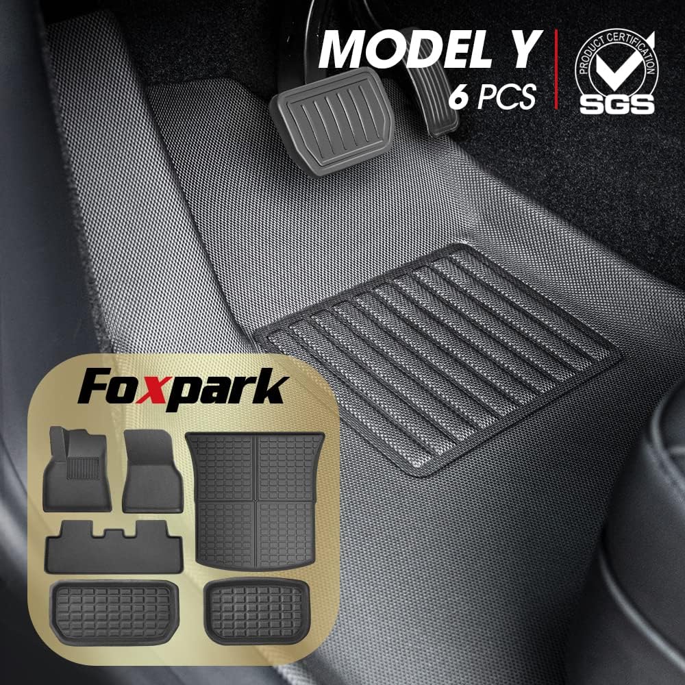 All Weather TPE Floor Mats Cargo Liner Trunk Mats 6 Pieces Y62913