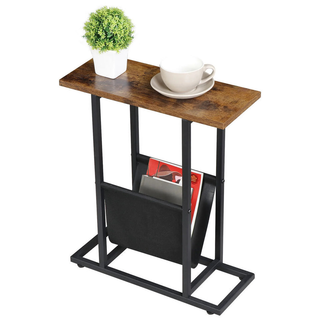 Narrow End Table with Side Pocket P304