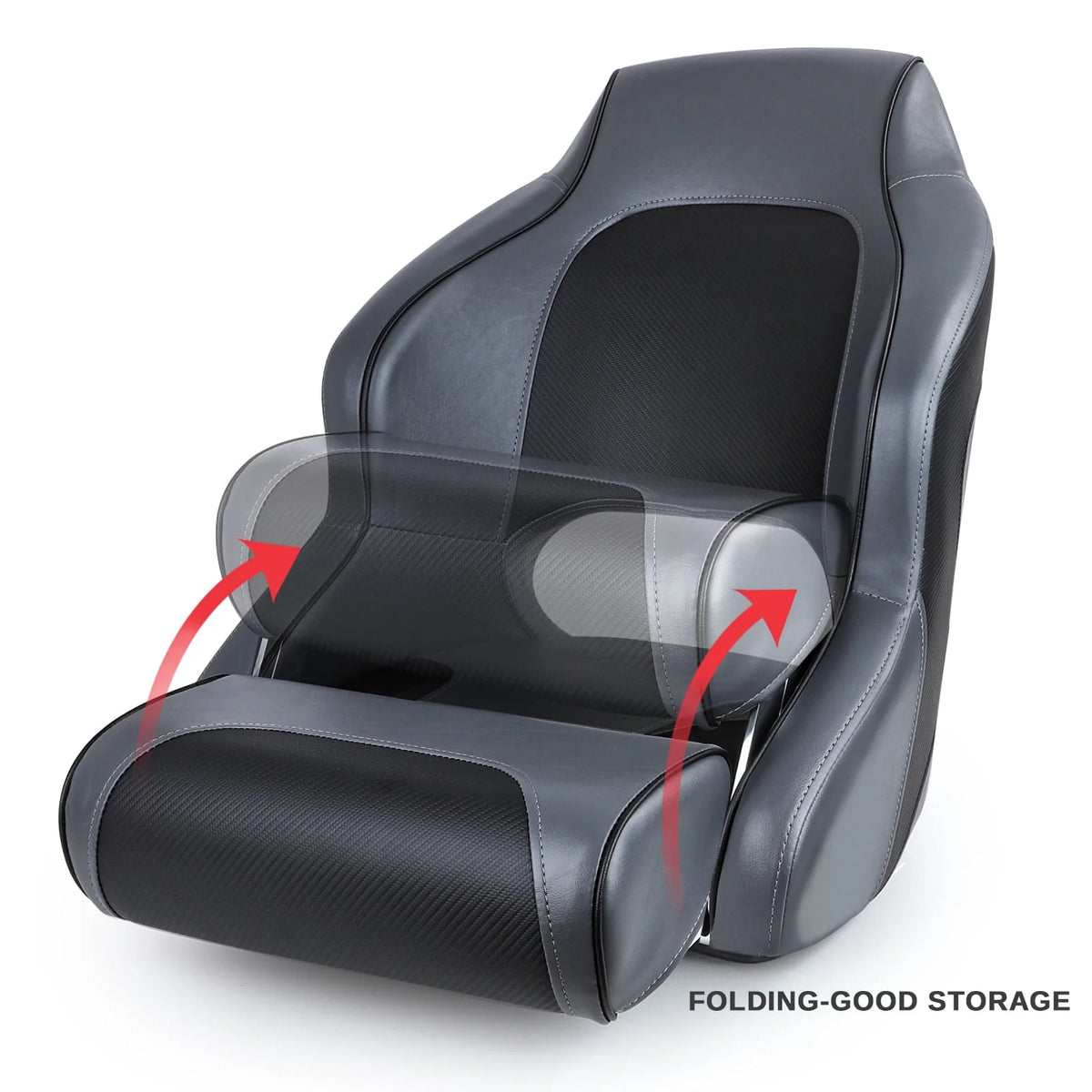Charcoal Black Flip Up Boat Seat with Cover Q27085