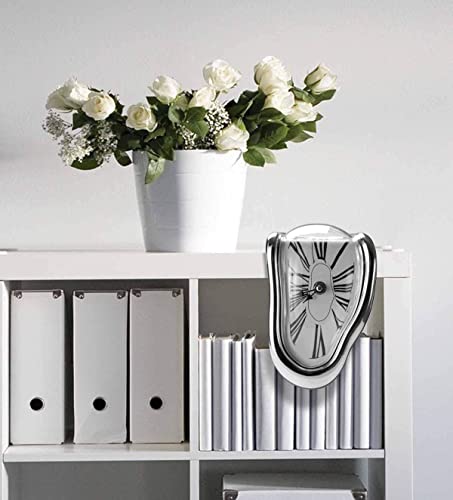Silver Melted Clock V338106