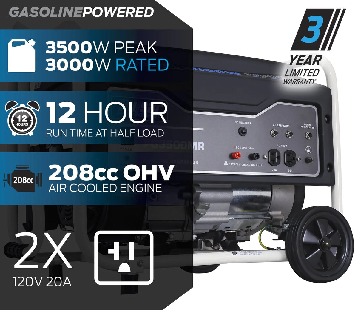 3500-Watt Gas Powered Portable Generator G1159