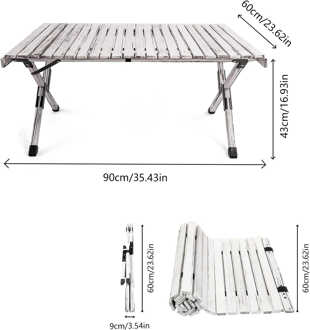 Wood Folding Portable Camping Table with Carrying Case C799