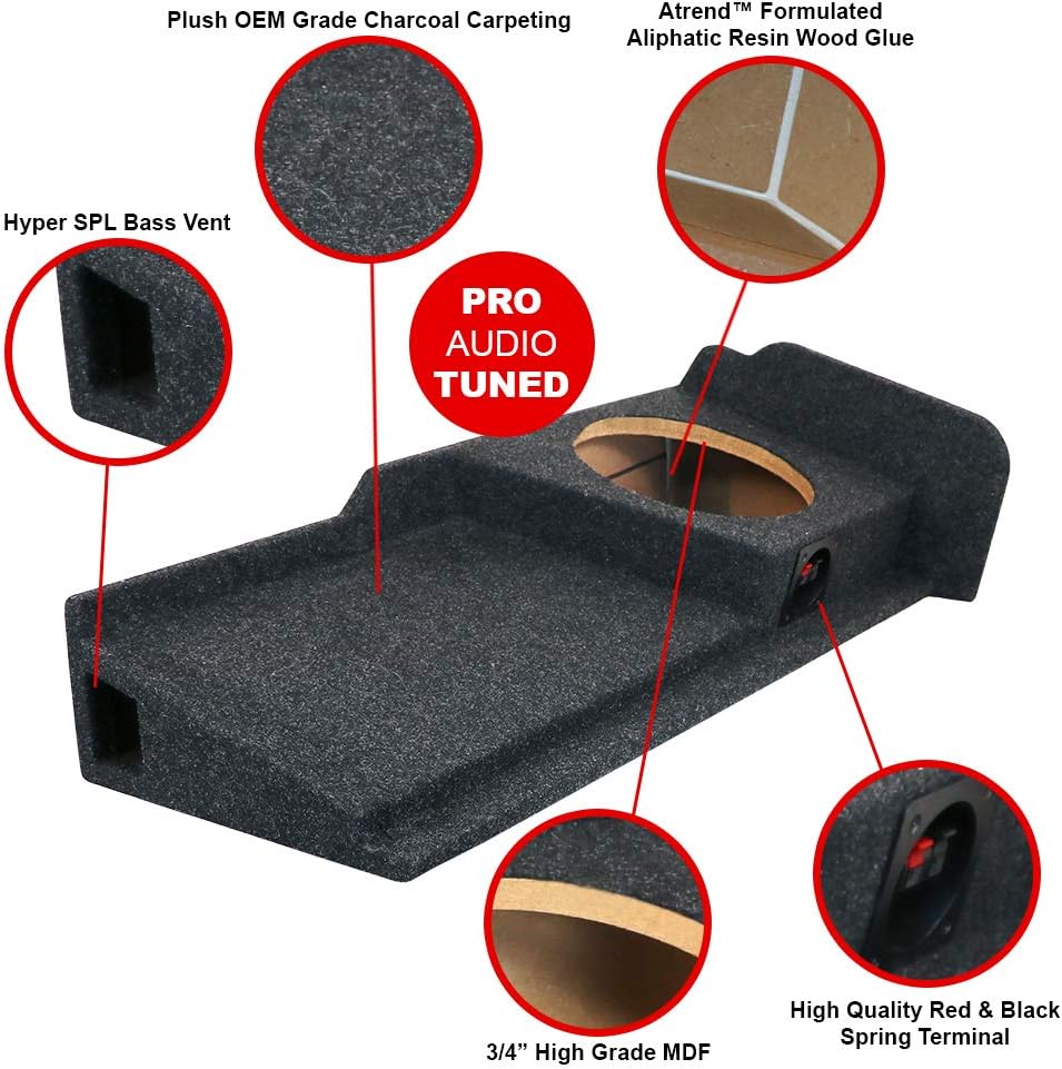 Single 10 Vented Carpeted Subwoofer Enclosure P9489