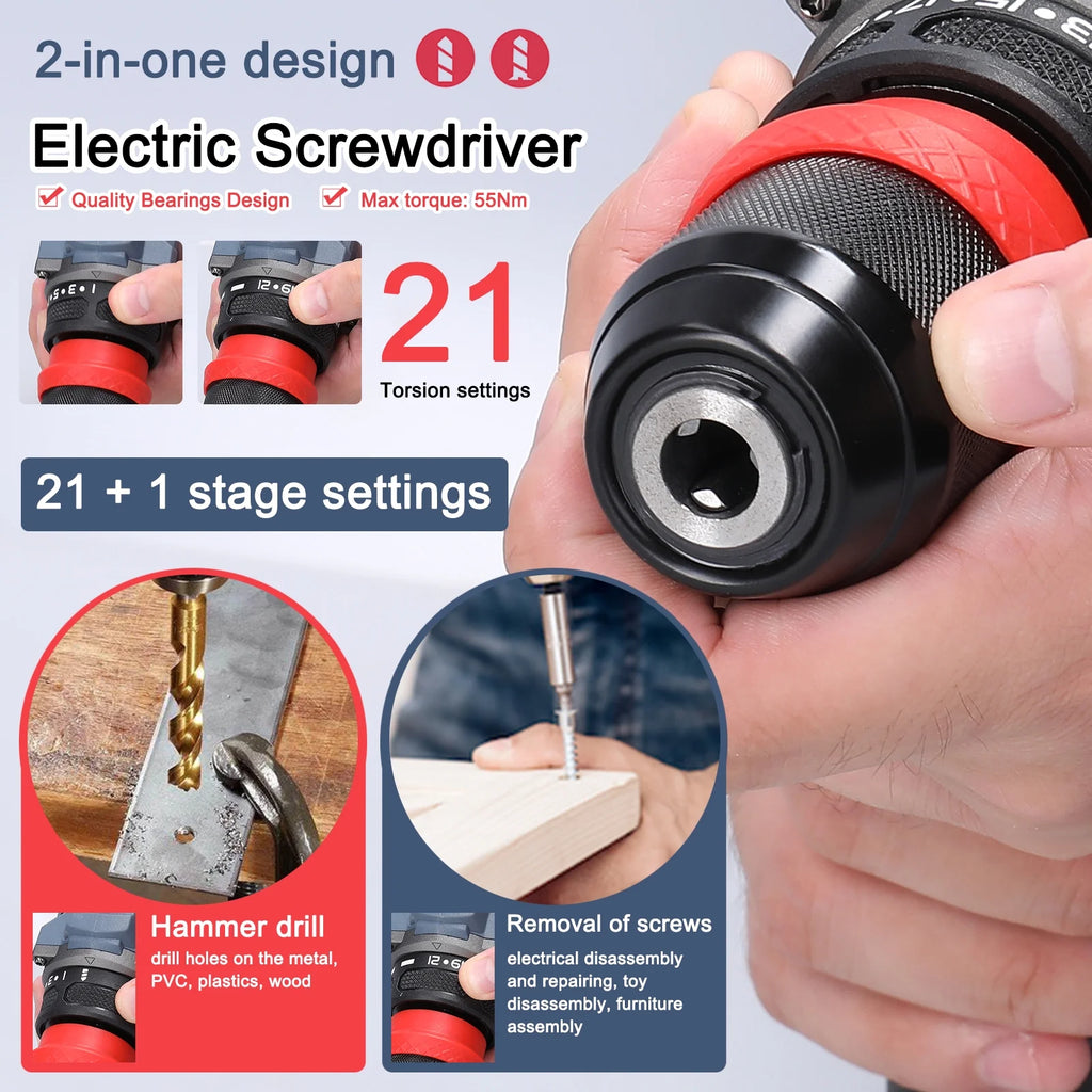 21V 2in1 Screwdriver Drill Set J912800