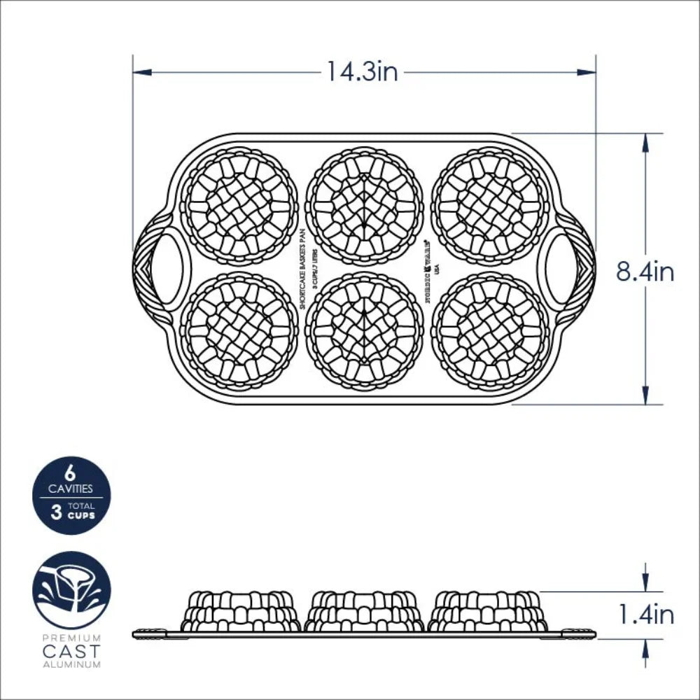Cast Aluminum Shortcake Baskets Pan U261