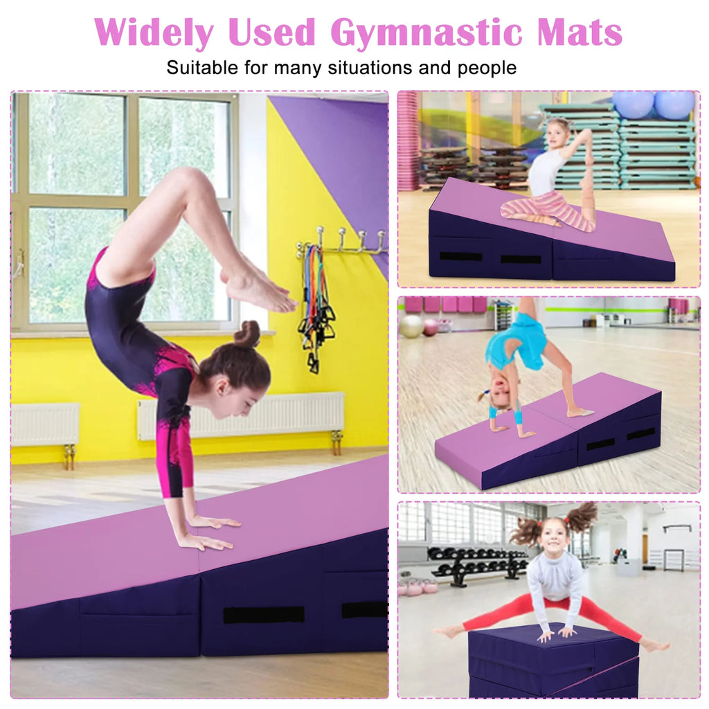 48x24 inch Foldable Incline Gymnastics Mat with Handle B582155