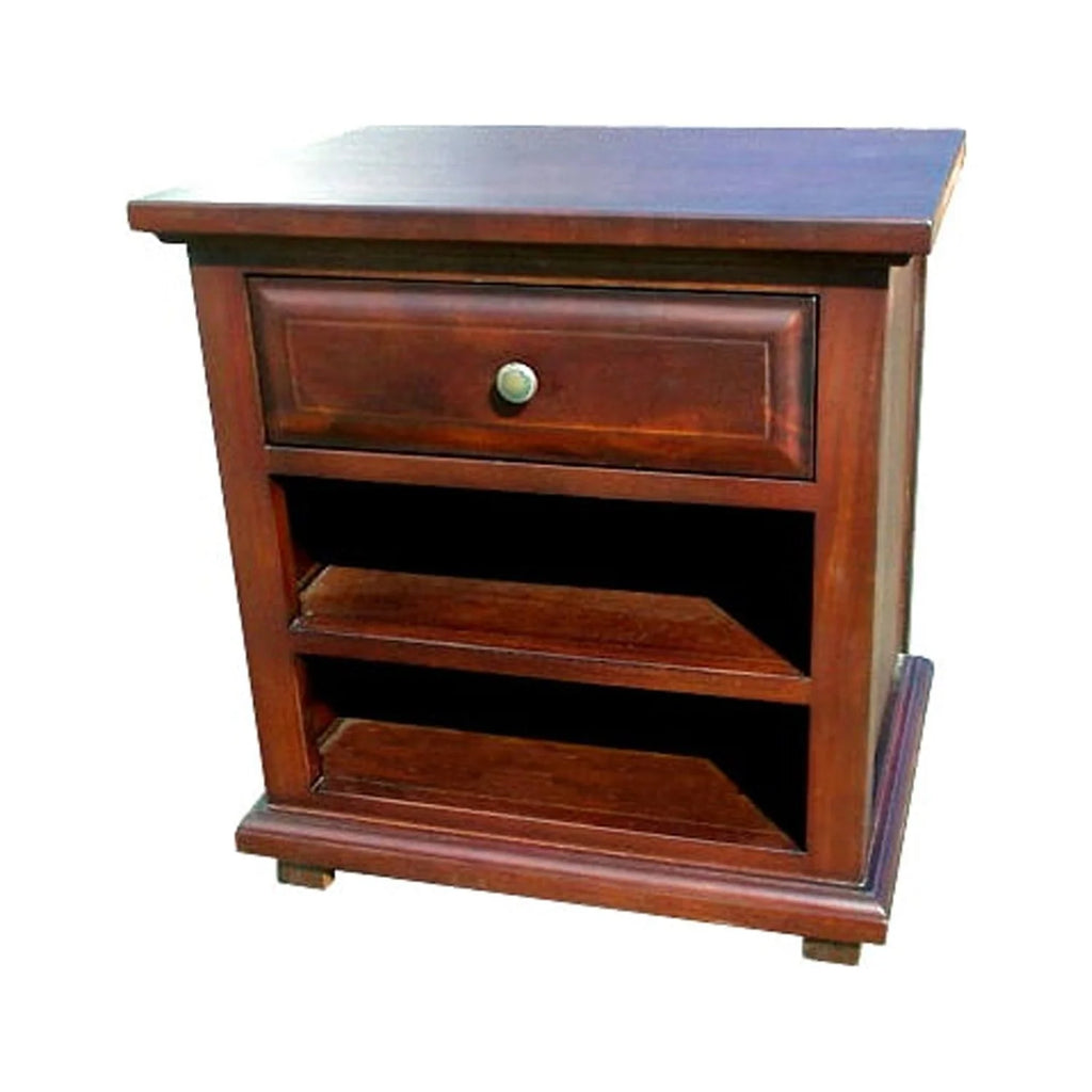 Solid Mahogany Wood Nightstand in Dark Brown S166805