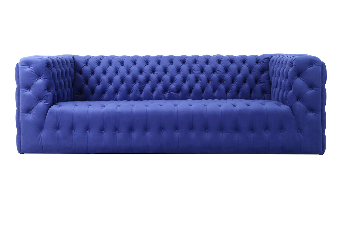 Blue Velvet Tufted Sofa F9016