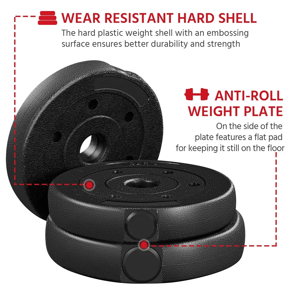 Adjustable Dumbbell Free Weight Set, Black J618