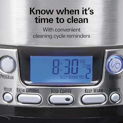 12 Cup Programmable Coffee Maker with 60 oz Removable Reservoir, Black & Stainless Steel R9410