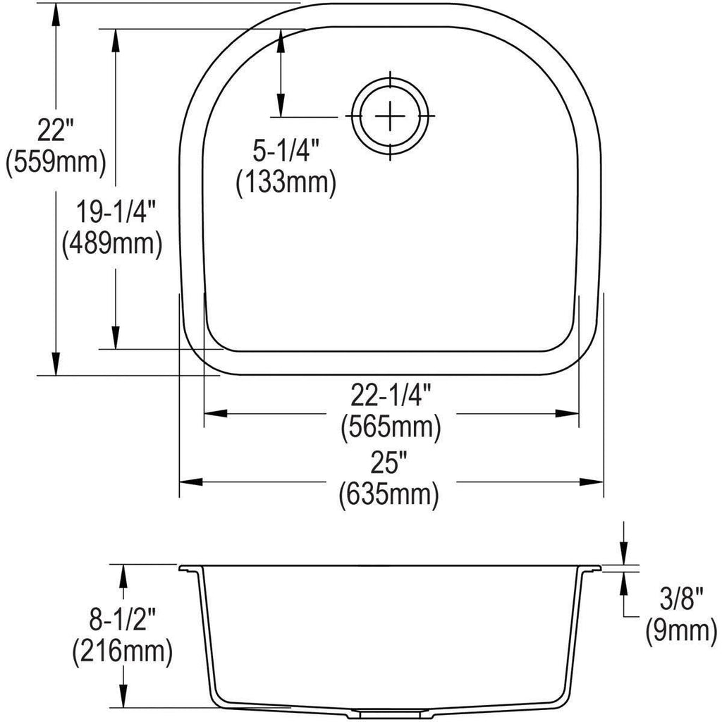 Putty Single Bowl Undermount Sink V2640