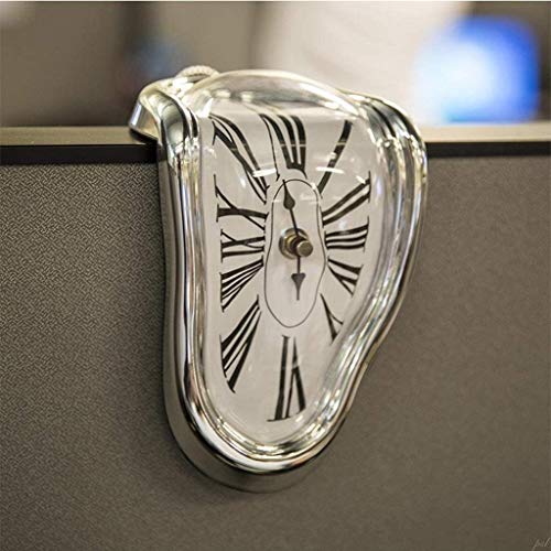 Silver Melted Clock V338106