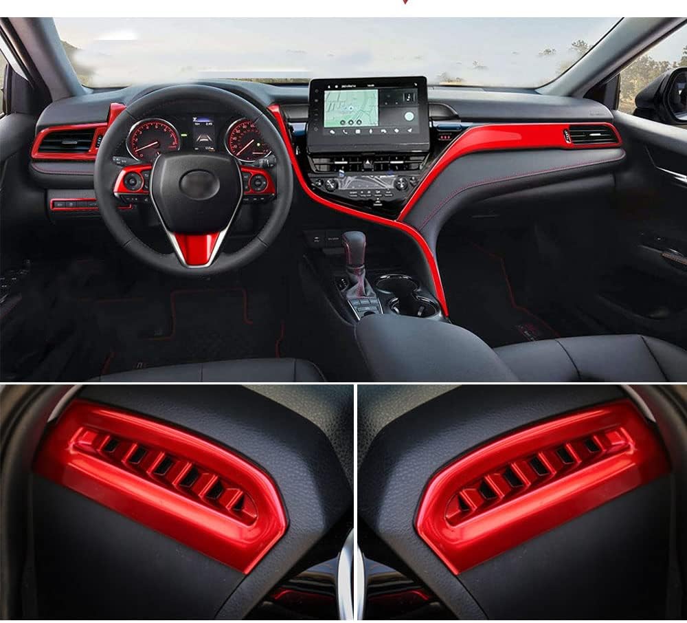 10Pcs Black Car Interior Trim Set for Toyota Camry 2018-2020 T1734