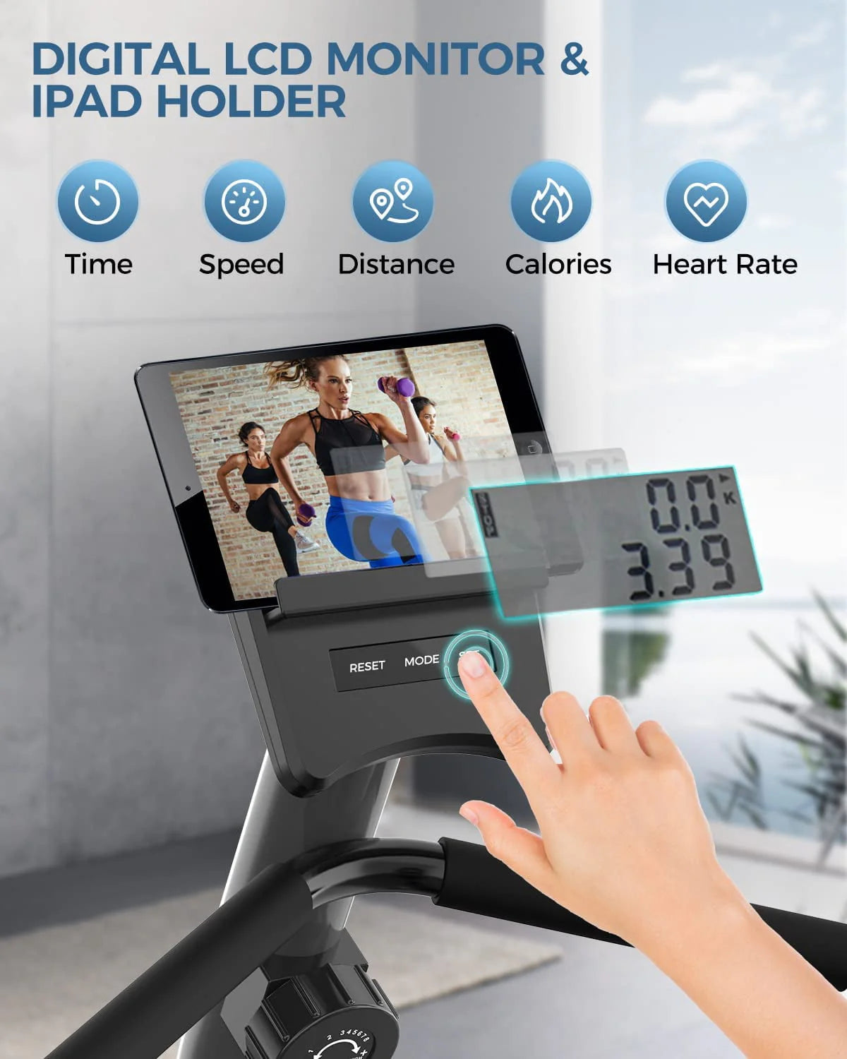 Magnetic Recumbent Exercise Bike 330lbs Blue E927335