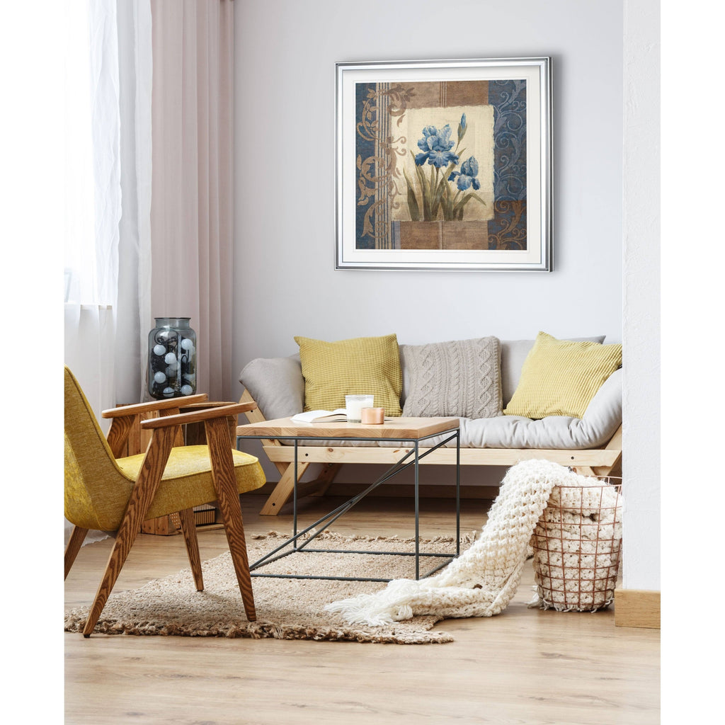 Blue Iris Scroll Framed Giclee Print 38x38 P691426