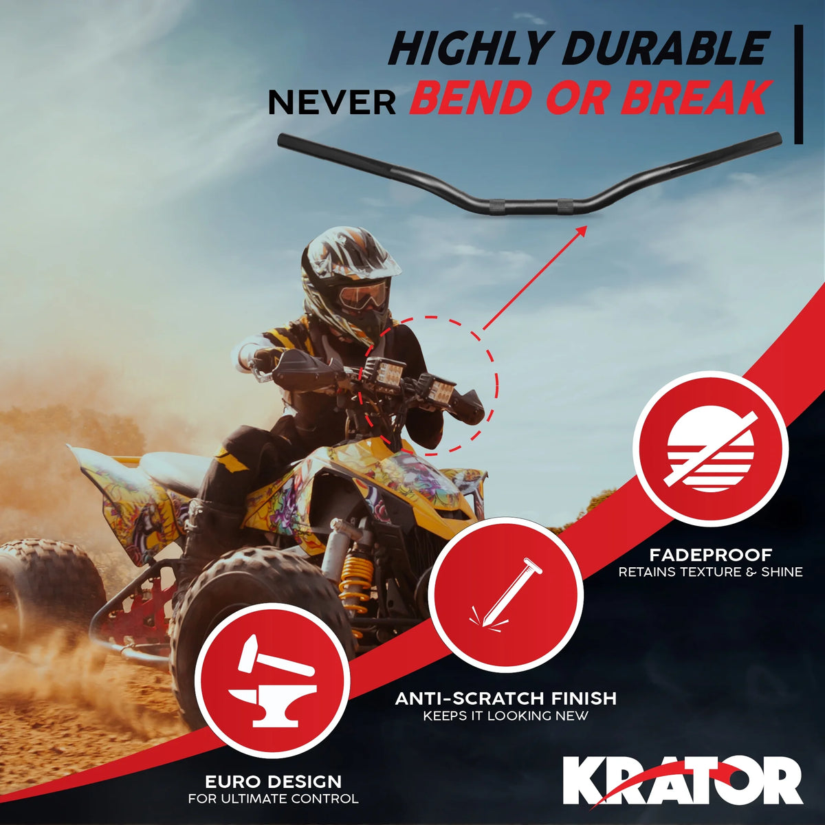 7/8 Inch Motorcycle Low-Rise Handlebar J592