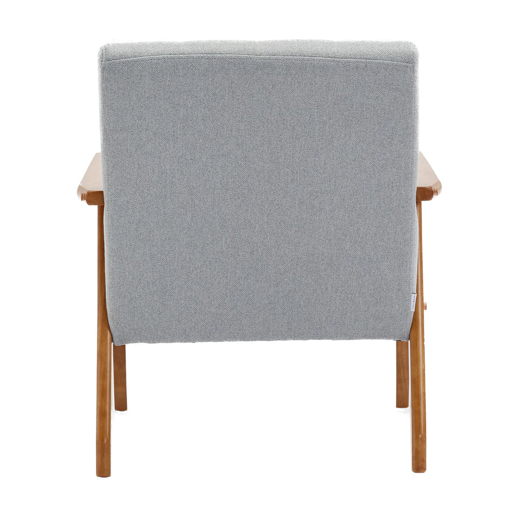 Accent Chairs Set of 2 with Side Table, Wood and Fabric Armchairs K76000